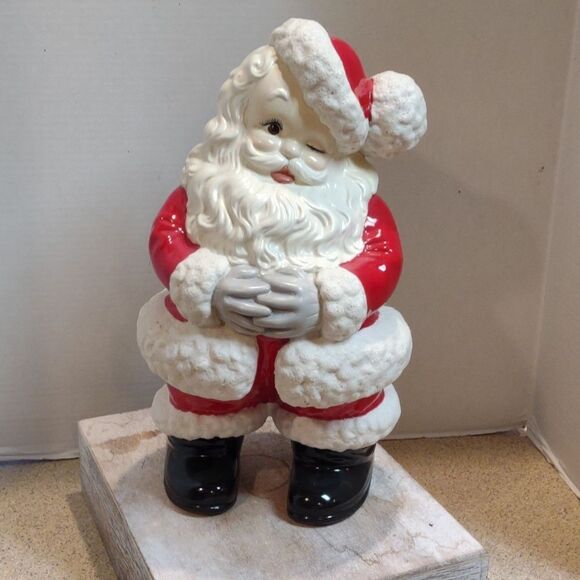 13" Painted Ceramic Santa - Picture 1 of 4